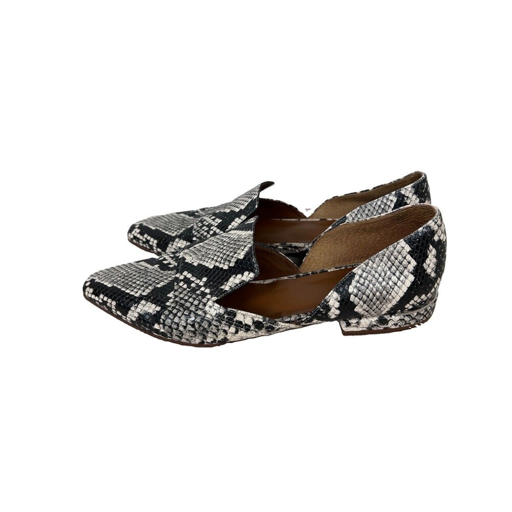 Franco Sarto Woman’s Artisan Snake Print Leather Slip-on flats Loafers Sz 8.5 M